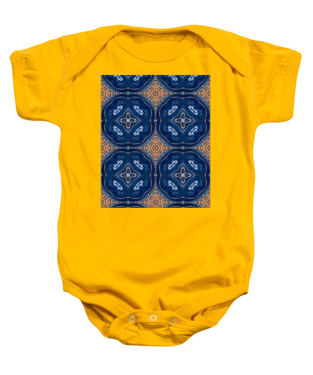 Blue Striped Agate Abstract I - Baby Onesie