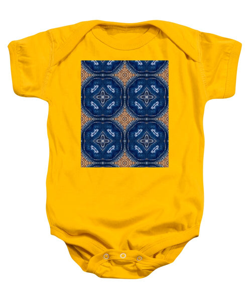 Blue Striped Agate Abstract I - Baby Onesie