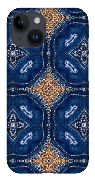 Blue Striped Agate Abstract I - Phone Case