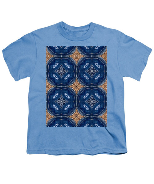 Blue Striped Agate Abstract I - Youth T-Shirt
