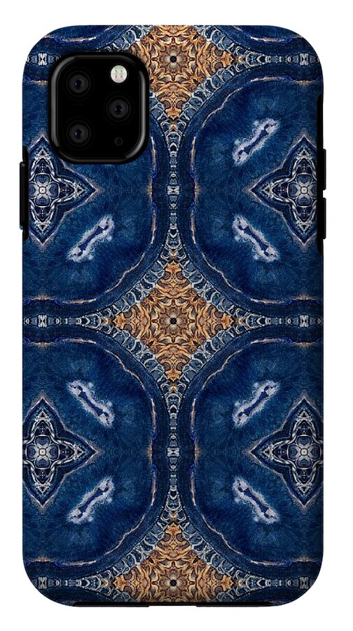 Blue Striped Agate Abstract I - Phone Case