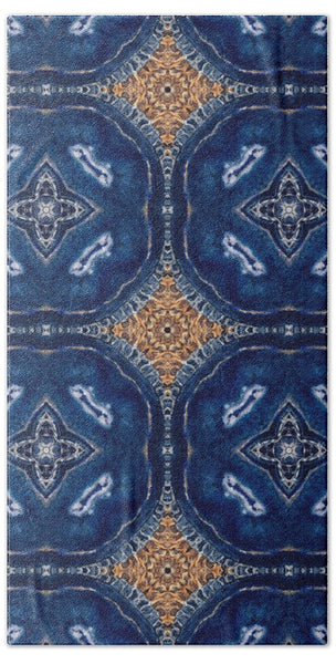 Blue Striped Agate Abstract I - Beach Towel