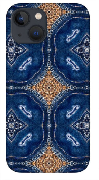 Blue Striped Agate Abstract I - Phone Case