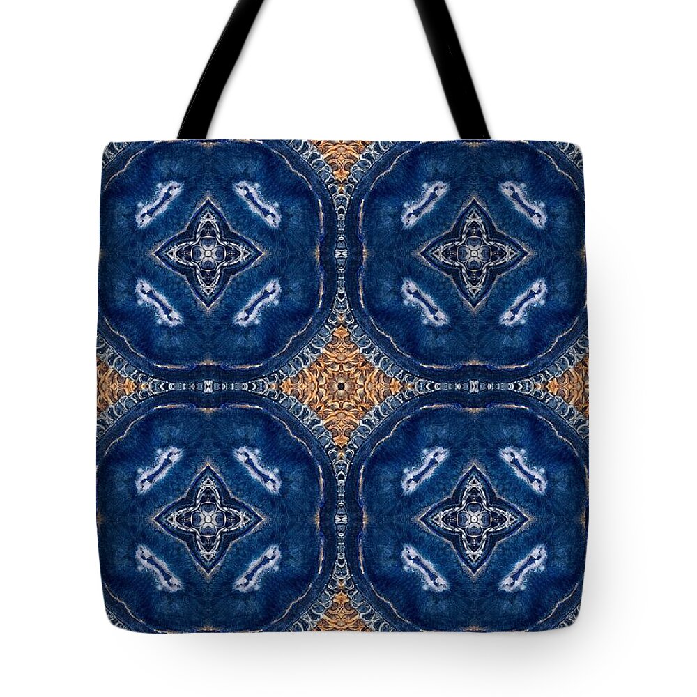 Blue Striped Agate Abstract I - Tote Bag