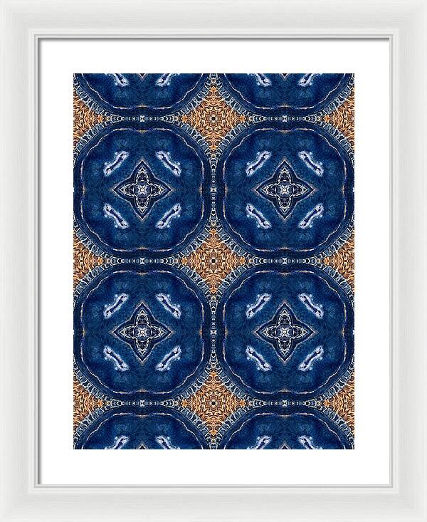 Blue Striped Agate Abstract I - Framed Print