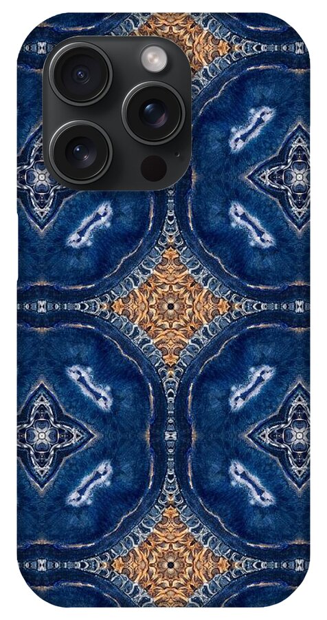 Blue Striped Agate Abstract I - Phone Case