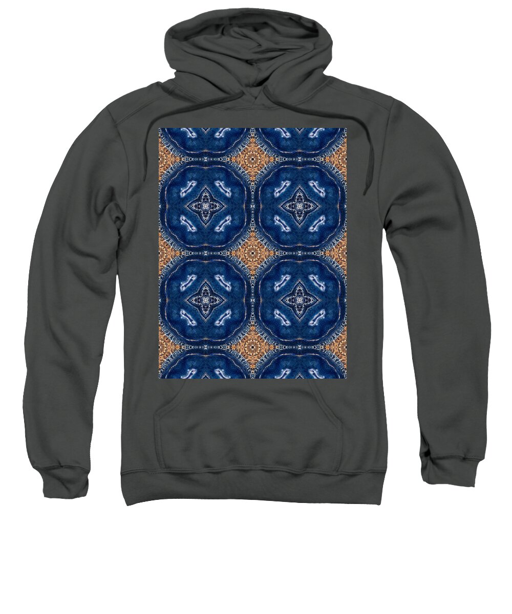 Blue Striped Agate Abstract I - Sweatshirt