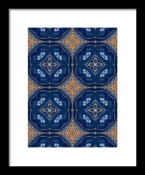 Blue Striped Agate Abstract I - Framed Print