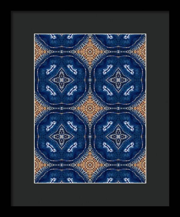 Blue Striped Agate Abstract I - Framed Print