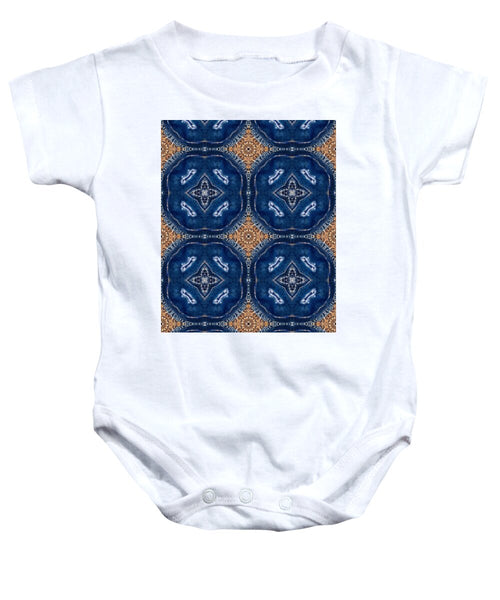 Blue Striped Agate Abstract I - Baby Onesie