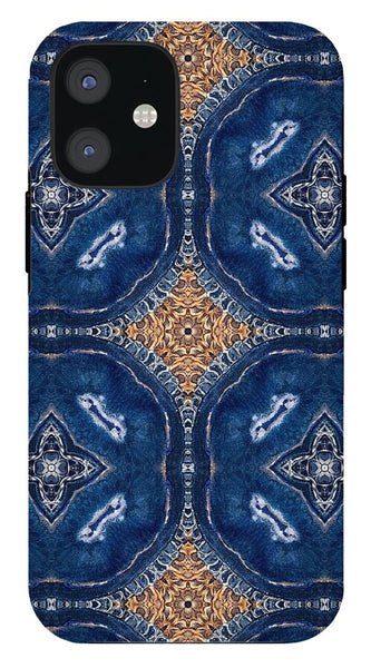 Blue Striped Agate Abstract I - Phone Case