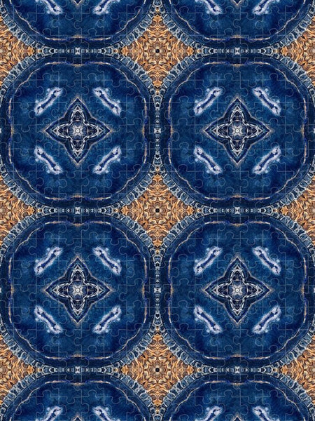 Blue Striped Agate Abstract I - Puzzle