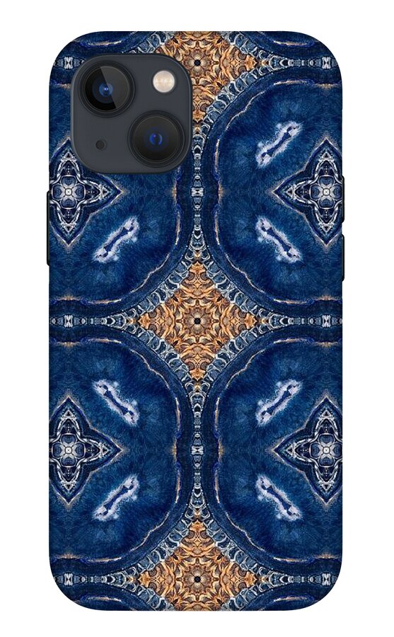 Blue Striped Agate Abstract I - Phone Case
