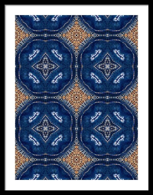 Blue Striped Agate Abstract I - Framed Print