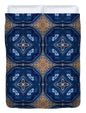 Blue Striped Agate Abstract I - Duvet Cover