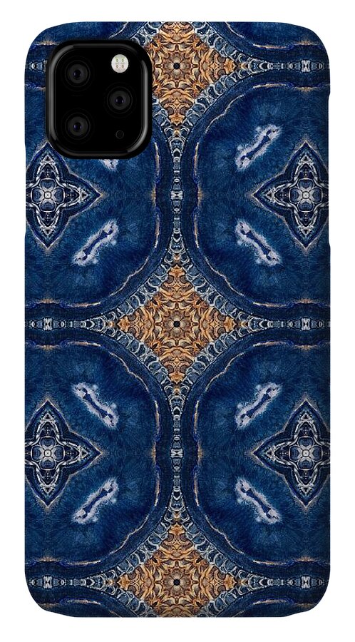 Blue Striped Agate Abstract I - Phone Case