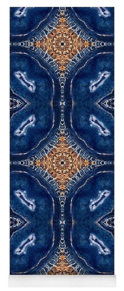 Blue Striped Agate Abstract I - Yoga Mat