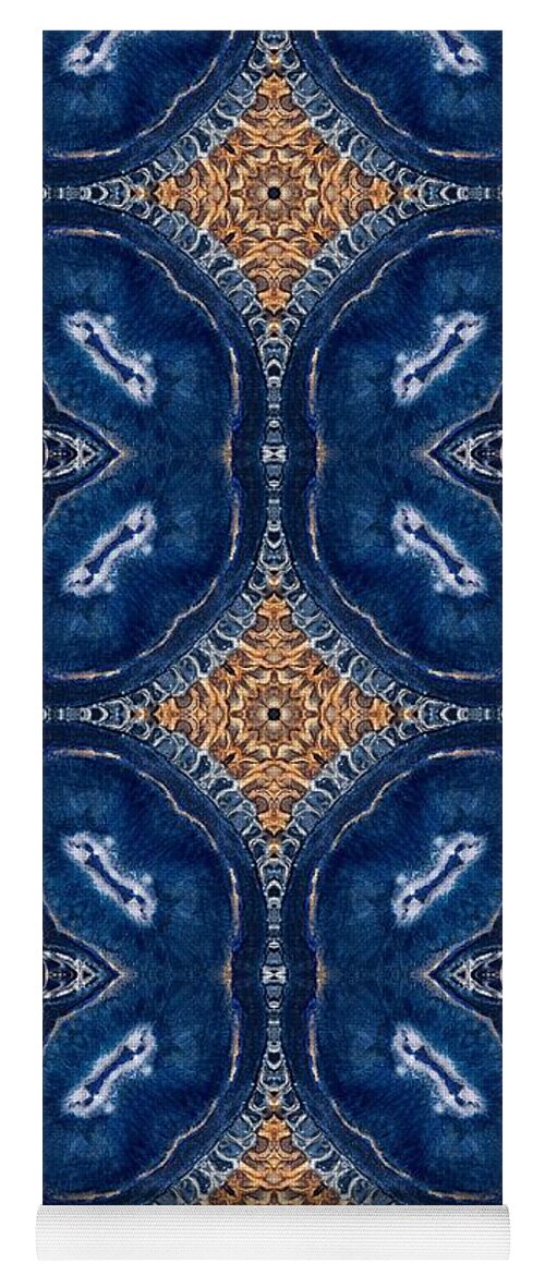 Blue Striped Agate Abstract I - Yoga Mat