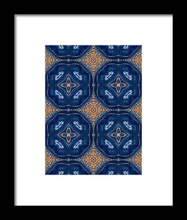 Blue Striped Agate Abstract I - Framed Print