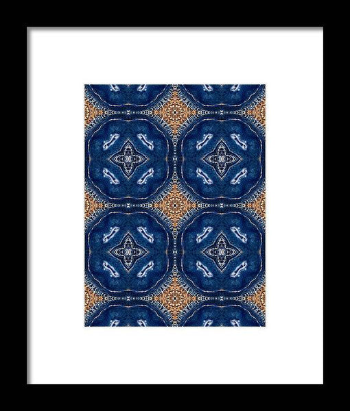 Blue Striped Agate Abstract I - Framed Print
