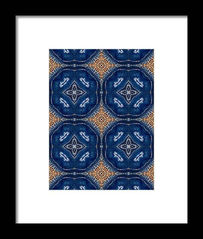 Blue Striped Agate Abstract I - Framed Print