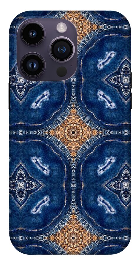 Blue Striped Agate Abstract I - Phone Case