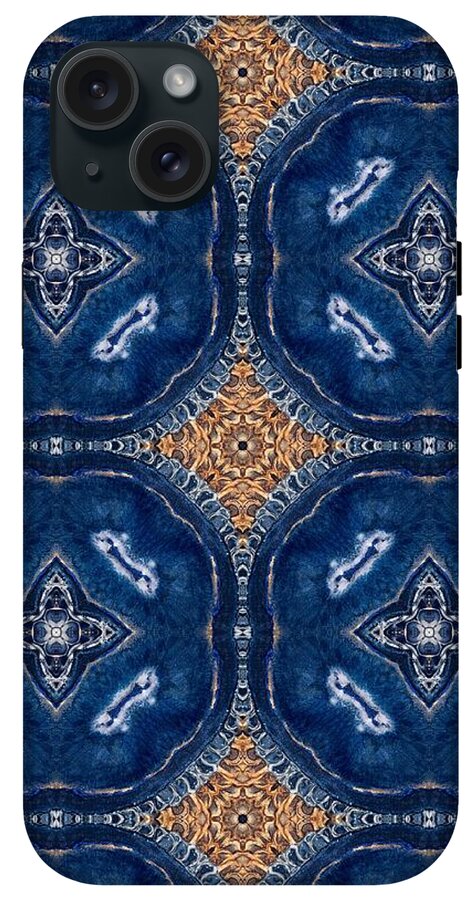 Blue Striped Agate Abstract I - Phone Case
