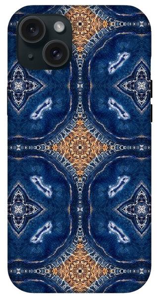 Blue Striped Agate Abstract I - Phone Case