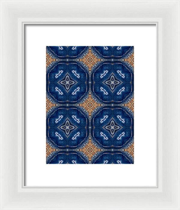 Blue Striped Agate Abstract I - Framed Print