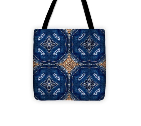 Blue Striped Agate Abstract I - Tote Bag