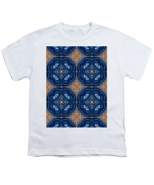 Blue Striped Agate Abstract I - Youth T-Shirt