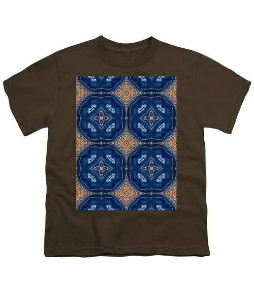 Blue Striped Agate Abstract I - Youth T-Shirt