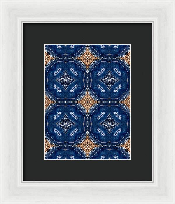 Blue Striped Agate Abstract I - Framed Print