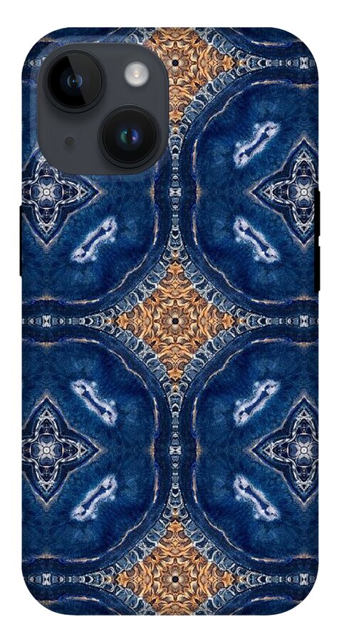 Blue Striped Agate Abstract I - Phone Case