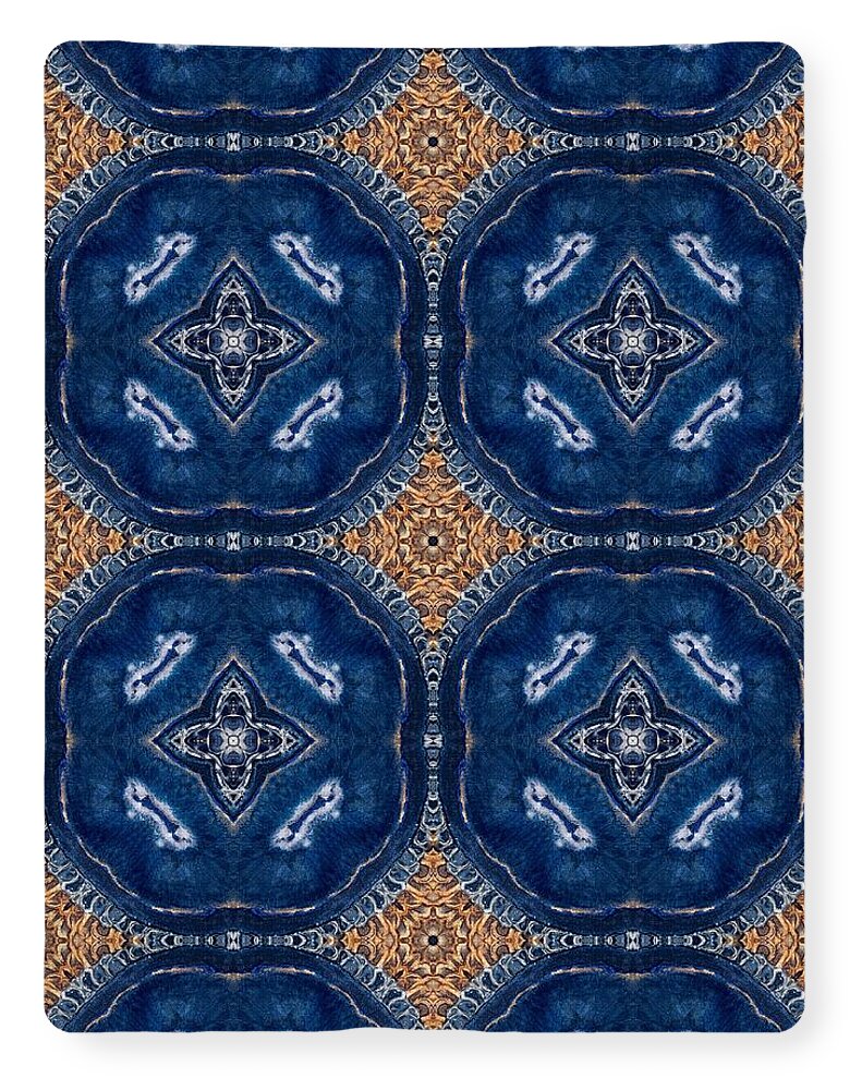 Blue Striped Agate Abstract I - Blanket