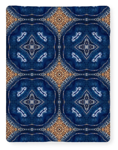 Blue Striped Agate Abstract I - Blanket