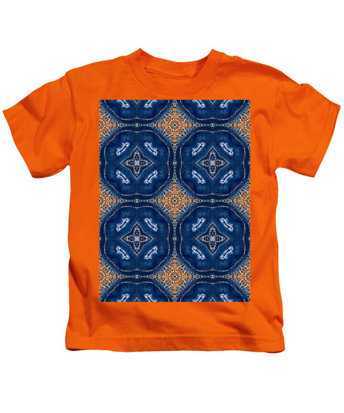 Blue Striped Agate Abstract I - Kids T-Shirt