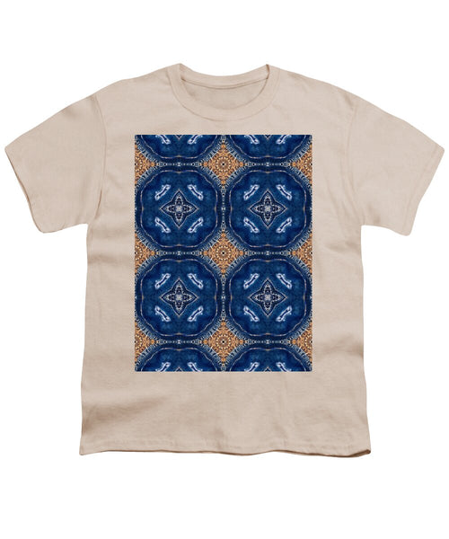 Blue Striped Agate Abstract I - Youth T-Shirt