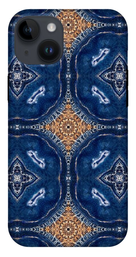 Blue Striped Agate Abstract I - Phone Case
