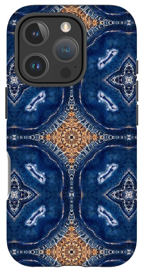 Blue Striped Agate Abstract I - Phone Case