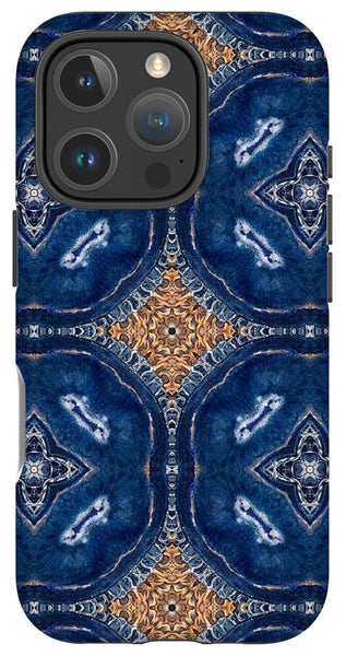 Blue Striped Agate Abstract I - Phone Case