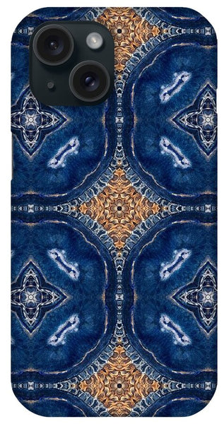 Blue Striped Agate Abstract I - Phone Case
