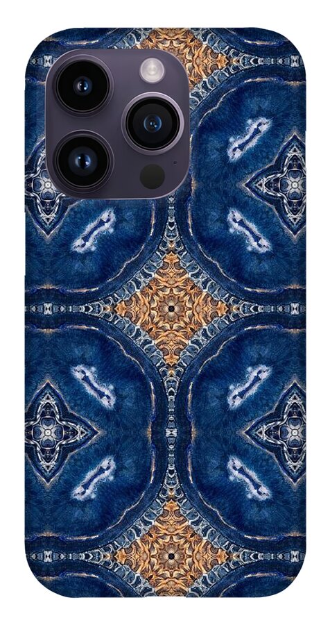 Blue Striped Agate Abstract I - Phone Case