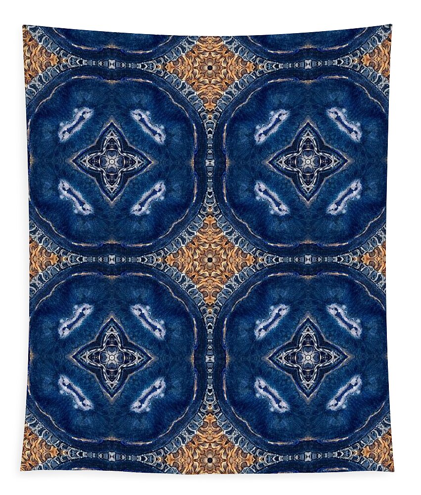 Blue Striped Agate Abstract I - Tapestry