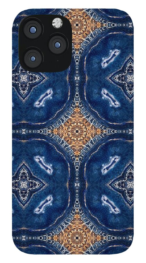 Blue Striped Agate Abstract I - Phone Case