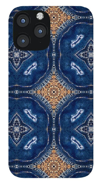 Blue Striped Agate Abstract I - Phone Case