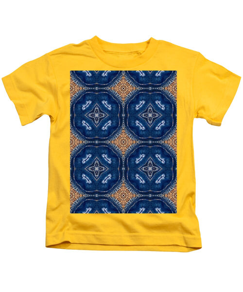 Blue Striped Agate Abstract I - Kids T-Shirt