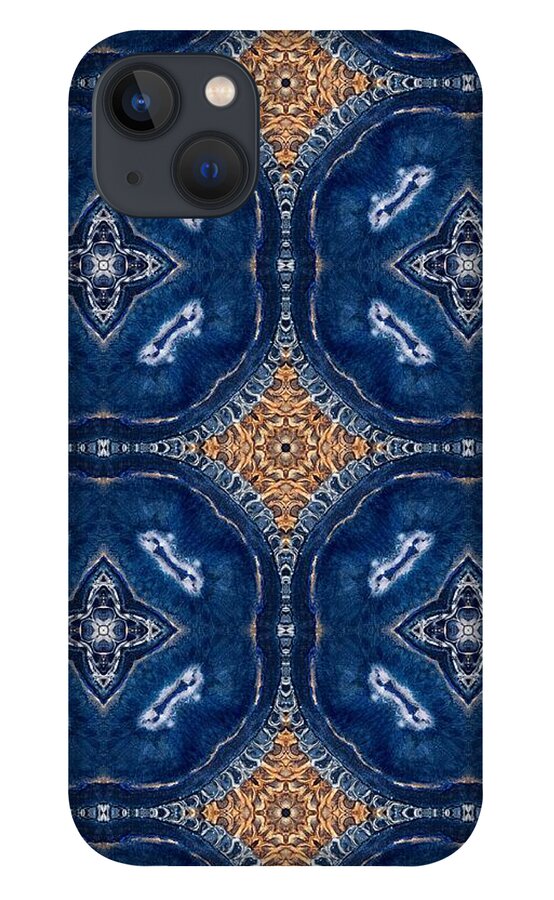 Blue Striped Agate Abstract I - Phone Case
