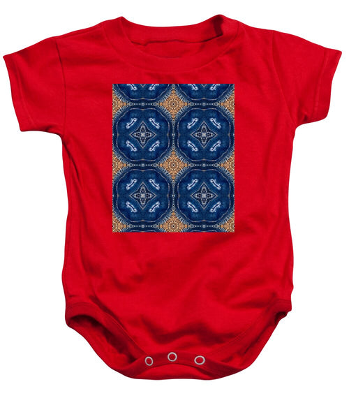 Blue Striped Agate Abstract I - Baby Onesie