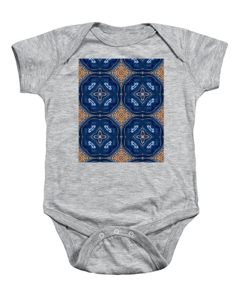 Blue Striped Agate Abstract I - Baby Onesie